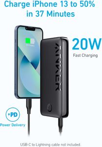 Anker Power Bank 20000mAh – 20W USB-C Fast Charger for iPhone, Samsung