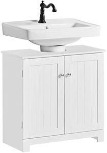 SoBuy Under Sink Cabinet Bathroom Vanity Unit, Suitable for Pedestal Sinks BZR18-II-W