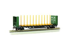 Bachmann Trains - 52' Center-Beam FLATCAR with BULKHEADS - Canadian National #60472 - HO Scale