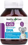 Healthy Care Kids High Strength DHA - Supports Brain and Eye Health - Premium Dietary Supplement - All-Natural Ingredients - 60 Capsules