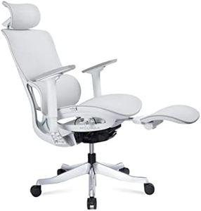 NXTGEN MISURAA Imported Venice Ergonomic Office & Home Chair with Extandable Legrest, Dynamic Lumbar Support, Mesh Seat & Back, Wired Syncro Tilt Mechanism, Seat Depth & Arms (White)