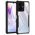 TheGiftKart Crystal Clear Mi Redmi 13C 5G / Poco M6 5G Back Cover Case | 360 Degree Protection | Shock Proof Design | Transparent Back Cover Case for Redmi 13C 5G / Poco M6 (PC & TPU, Black Bumper)