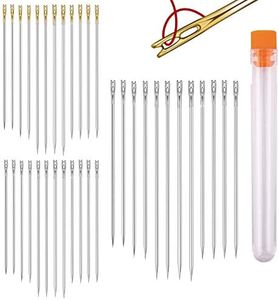 LUTER 36pcs Self Threading Needles, Blind Needles in 4 Sizes 1.42 in / 1.5 in / 1.65 in / 2 in, Assorted Hand Stitching Needles for DIY Embroidery Sewing (Gold, Silver)