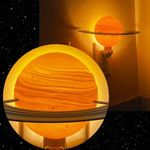 Chatelet Planet Saturn Night Light | Translucent Night Light with Accurate Saturn Geography | 4" Lithophane Planet Night Lights Perfect for Bedrooms | Made in USA (Saturn)