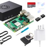 TRASKIT Starter Kit for Raspberry Pi 5 4GB RAM, 64GB SD Card pre-Loaded with 64-bit Pi OS