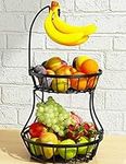 2-Tier Fruit Basket Bowl Stackable 