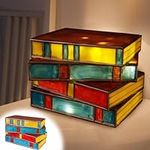 Stained Glass Stacked Books Lamp, S
