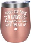 Fairy's Gift Funny DIL Wine Tumbler Cup, Daughter in Law Gifts from Mother in Law - Daughter in Law Birthday Gifts, Badass Best Daughter in Law Mothers Day Gifts, Future Daughter in Law Gifts