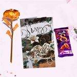 Saugat Traders Apology Gifts Combo - Chocolate, Greeting Card with Golden Rose - Sorry Gift For Girlfriend - Boyfriend - Best Friend