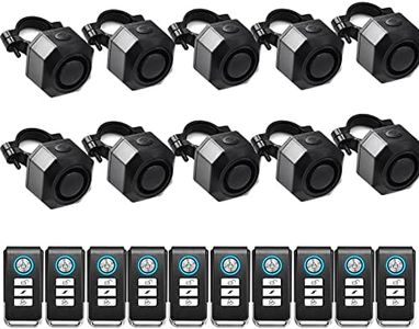 GREENCYCLE Electric Bike Alarm with Remote Controller, Motorcycle Anti-Theft Security System with USB Rechargeable, Volume and Sensitivity Adjustable Waterproof, 10 Pack