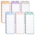 Colorful Magnetic Notepads for Refrigerator, Grocery, Shopping, Tasks Lists, Memos, 6 Elegant Design (12 Pack)