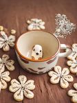 The White Space Living Ceramic Coffee/Tea Mug Living Cute Creative Dog For Hot And Cold Tea Milk Coffee Perfect Kids Decorations (Animal Mug) - 300 Ml (1) Microwave Safe & Dishwasher)