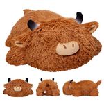 Mewaii Weighted Stuffed Animals Kawaii Plush Pillow Highland Cow Weighted Plushies Birthday Gifts for Kids Girls Boys (23 inch)