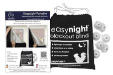 Easynight Portable Travel Version Blackout Blind, 100% Light Blocking Material, Regular, Make Any Size And Shape Up To 150x145cm, No Drill, Easy To Use Temporary Or Permanent For Home Travel Office