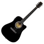 Fender Nato Wood Squier Acoustic Guitar Cutaway Electronics Sa-105Ce Black 0930307006