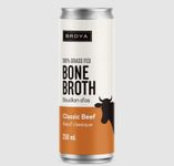 Broya Classic Beef Bone Broth | Premium 100% Grass Fed Beef with Collagen Protein | Paleo, Keto and Gluten-Free | Perfect for Sipping, Soup and Cooking Stock | (6 Cans)