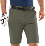 33,000ft Mens Golf Shorts UPF 50+ Stretch Shorts 10'' Cargo Shorts Bermuda Shorts Causal Shorts for Golfing Working Hiking, Green 36