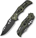 CIVIVI Pocket Knife for Men, Biophase Flipper Tactical Folding Knife, 3.48" Nitro-V Blade Aluminum with G-10 Handle, Lightweight Skeletonized EDC Knife for Camping Hunting, C23083C-2 (OD Green)