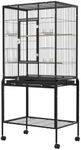 Oppsbuy Bird Cage 135cm Large Aviary Parrot Budgie Stand Alone Wheels 2 Perches w/Brake