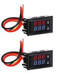 Ds Robotics® 0.28" LED Voltmeter Ammeter, Red and Blue Digital Multimeter Display Voltage Current Tester, DC 0-100V 50A Dual Display Detector Voltage Current Meter Panel Amp Volt Gauge (2 Pieces)