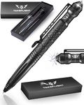 TakeFlight Tactical Pen Self Defense Weapon - Survival Multitool + Window Glass Breaker for Police, Military, SWAT, EDC | Smooth Writing Black Ballpoint, Gift Boxed with Extra Cartridge Refills