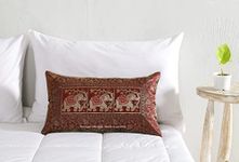 Ravaiyaa - Attitude is everything Banarasi Brocade Silk Pillow Cover Elephant Design Cushion Pillow Sham Case Home Decorative Set of 2 Piece 12" X 20" Inch (Violet)