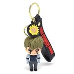 Cute And Trendy Durable And Long Lasting Anime 3D Rubber Keychain With Long Ribbon Perfect For Adding A Pop Of Color To your Keys or Bag | Gifts For Friends Family (Black Punch Man)