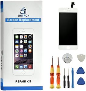 Sintron OEM LCD Screen Replacement - for iPhone 5 4" White LCD Display Touch Screen Digitizer Assembly Repair Replacement Including Free Tools (for iPhone 5, White)