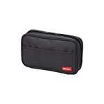 LIHITLAB Zipper Pen Case, 7.9 Ã— 2 Ã— 4.7 Inches, Black (A7551-24)