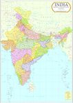 India Map (100 x 140 cm) Laminated (Big Map) -With New Union Territories of Jammu & Kashmir and Ladakh Multicolour