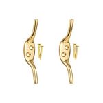 Brass Cleat Hooks Roman Blind Tie Back Brass Cord Hooks Washing Line Tie Downs Curtain Blind Cleat Hook Pack of 2.