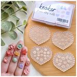 KEOKER Flower Polymer Clay Molds - 4 Pcs Floral Polymer Clay Molds for Jewelry Making, Miniature Clay Molds, Polymer Clay Molds for Polymer Clay Earrings (Substitute Polymer Clay Cutters) (4PCS)