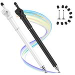 Stylus Pen for Touchscreen, MEKO 2-in-1 High Sensitivity Fingertip Stylus Pens for iPhone iPad Android Tablets Smartphone All Universal Touch Screens(2 Pack Black/White)