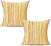 All Smiles Fall Outdoor Throw Pillow Covers 18x18 Set of 2 Yellow Patio Bench Garden Porch Sunbrella Furnitures Sage Lines Stripes Cushion Cases Decorative for Sofa Couch