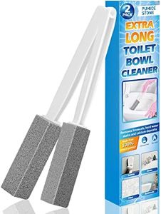 2 Pack Pumice Stone for Toilet Cleaning with Extra Long Handle, Premium Pumice Stone Toilet Brush, Hard Water Stain Remover Effectively Removes Stubborn Limescale.