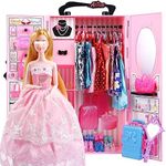 UCanaan Doll Closet Wardrobe for 11