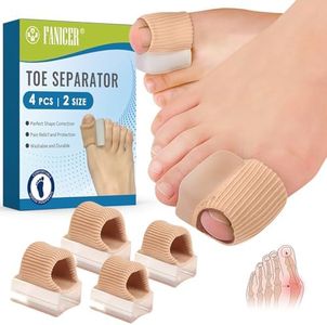 4 Séparateurs d'orteils en silicone, correcteurs pour hallux valgus, protection silicone pour orteils,pour hommes et femmes, prévention des chevauchements d'orteils,2 tailles S et L(Couleur de peau)