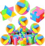 PROLOSO 15 Pcs Puzzle Cube Pencil Erasers Kids Party Favors Classroom Student Prizes Brain Teasers