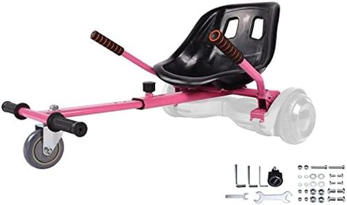 Hoverboard Seat Attachment Go Kart Accessories Conversion Kit, Transforming Self Balancing Scooter into Go-Kart, Adjustable Frame, Fits Kids to Adults, Compatible for 6.5'' 8'' 10'', Pink