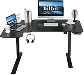 bilbil 59 Inches L-Shaped Electric Height Adjustable Standing Desk, Stand Up Home Office Desk with 4 Memory Preset Options, Double-Beam Construction, Anti-Collision Technology
