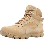 RIELD Men's Military Tactical Boots Lightweight Hiking Jungle Army Combat Work Boots,Sand,12 M US