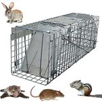 Animal Humane Trap Cage for Rabbits, Cats and Similar Sized Wildlife, Mice Catcher Large Space Mouse Trap Rats Cage for Household, Foldable Humane Cage Trap, Easy to Setup, 24 x 7.5 x 8.3 inch