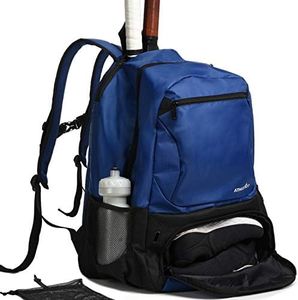 Athletico Premier Tennis Backpack - Tennis Bag Holds 2 Rackets in Padded Compartment | Separate Ventilated Shoe Compartment | Tennis Bags for Men or Women (Blue)