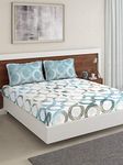 DDECOR - Spectra 100% Cotton Double Bedsheet with 2 Pillow Covers, Blue