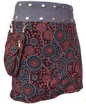 Gheri Floral Short Popper Removable Pocket Reversible Cotton Skirt A