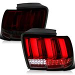 Spec-D Tuning Red Smoke Lens Sequential LED Bar Tail Lights Compatible with 1999-2004 Ford Mustang, Left + Right Pair Assembly