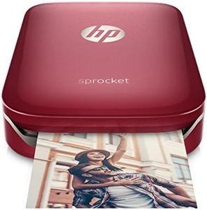 HP Sprocket Portable Photo Printer, Print Social Media Photos on 2x3" Sticky-Backed Paper - Red (Z3Z93A)