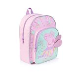 Peppa Pig Kids Backpack, Girls 3D Wings School Backpack With Glitter, Children School Bag, Nursery Or Preschool Bag, Kids Toddlers Travel Bag