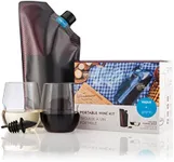 Vapur Collapsible Portable Wine Kit, Contains Discrete, Foldable 25 Ounce Wine Carrier With Pour Spout and 2 Lightweight, Shatterproof Wine Glasses, Maroon