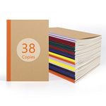 38 Pack Composition Notebook Journals, Kraft Notebooks with Rainbow Spines, Brown Soft Cover A5 Notebooks 5.5” x 8.3” 60 Pages, Lined Paper for School, Office, or Home